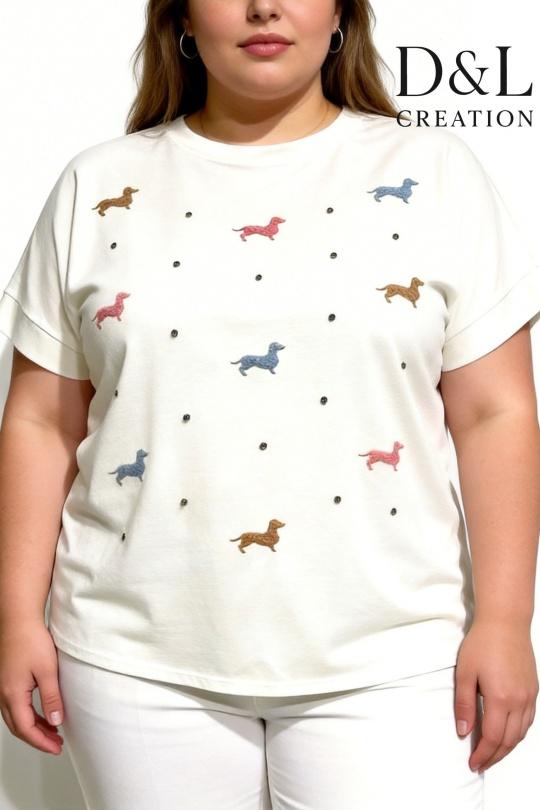 T-shirts Femme Bleu ciel D&L CREATION CSJ2812 Efashion Paris