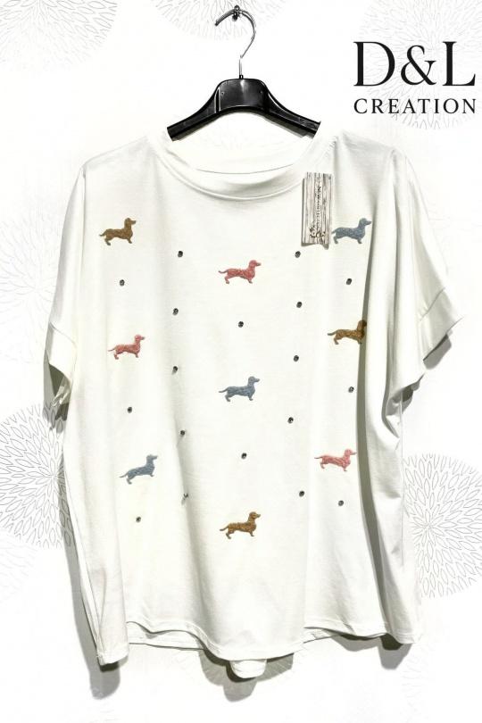 T-shirts Femme Bleu ciel D&L CREATION CSJ2812 Efashion Paris