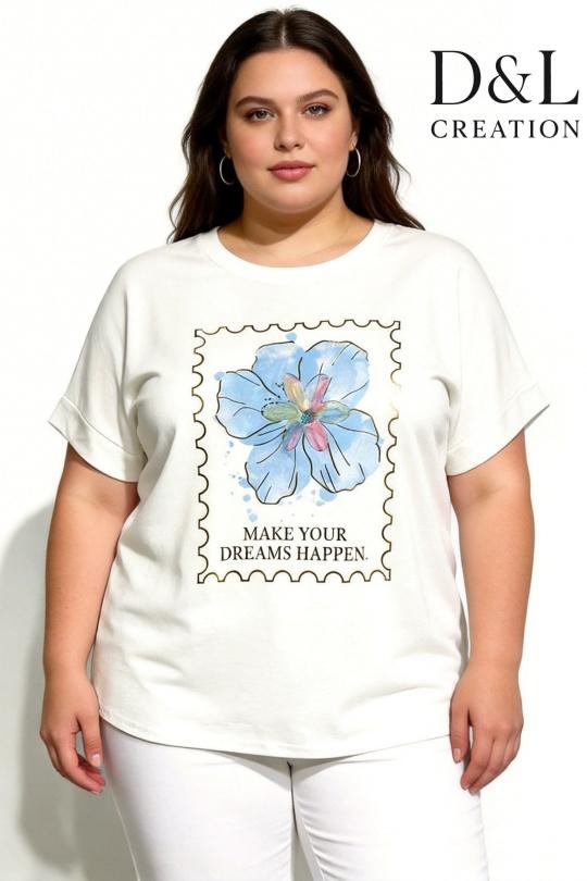 T-shirts Femme Bleu ciel D&L CREATION CSJ2812 Efashion Paris