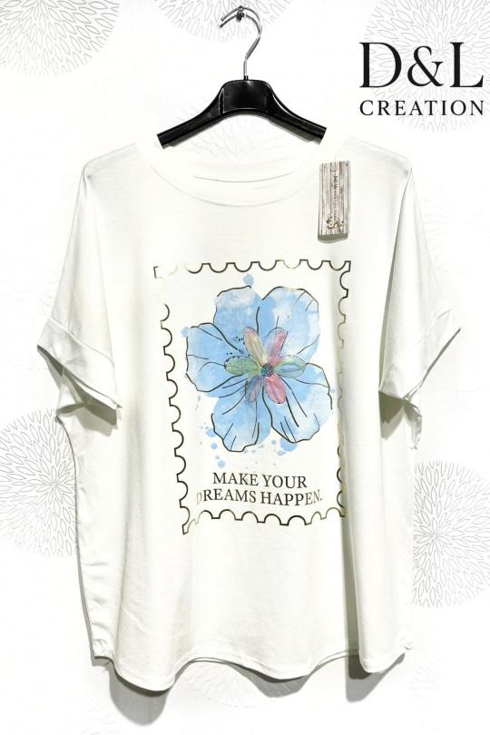 T-shirts Femme Bleu ciel D&L CREATION CSJ2812 Efashion Paris