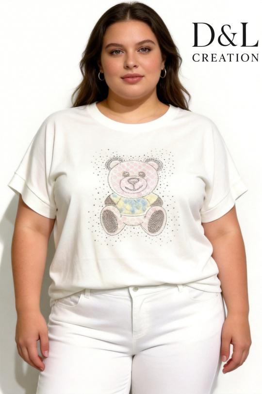 T-shirts Femme Bleu ciel D&L CREATION CSJ2812 Efashion Paris