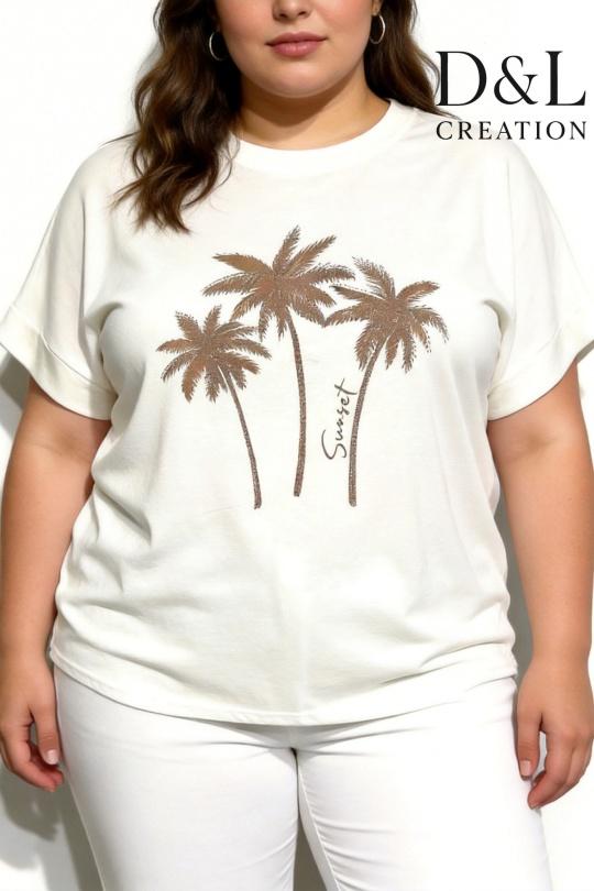 T-shirts Femme Bleu ciel D&L CREATION CSJ2812 Efashion Paris