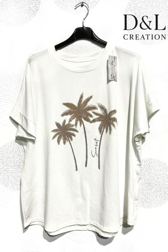 T-shirts Femme Bleu ciel D&L CREATION CSJ2812 Efashion Paris