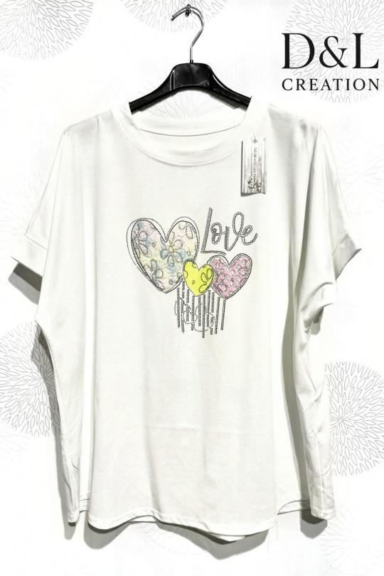 T-shirts Femme Bleu ciel D&L CREATION CSJ2812 Efashion Paris