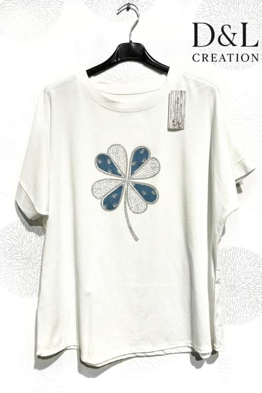 T-shirts Femme Bleu ciel D&L CREATION CSJ2812 Efashion Paris