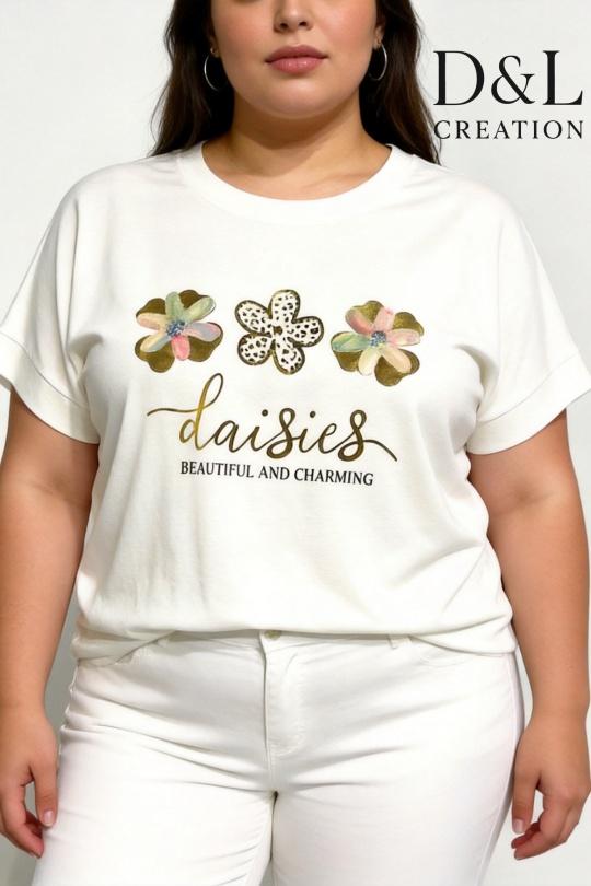 T-shirts Femme Bleu ciel D&L CREATION CSJ2812 Efashion Paris