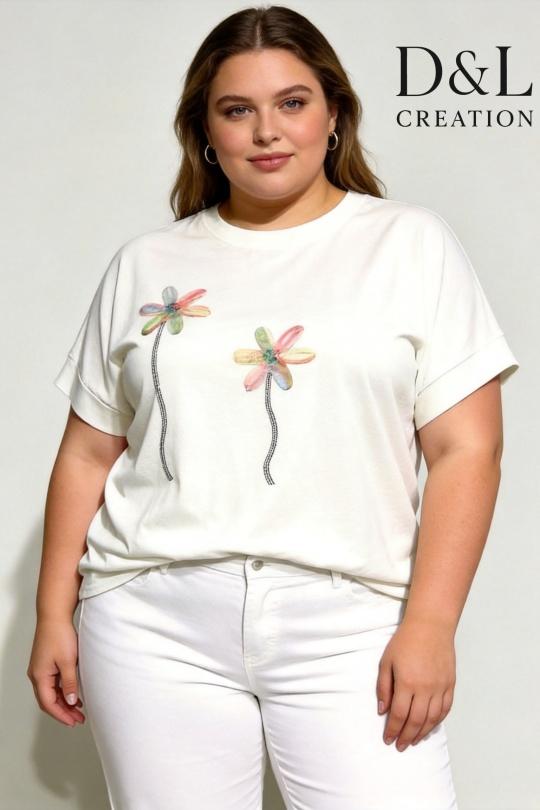 T-shirts Femme Bleu ciel D&L CREATION CSJ2812 Efashion Paris