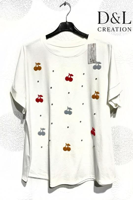 T-shirts Femme Bleu ciel D&L CREATION CSJ2812 Efashion Paris