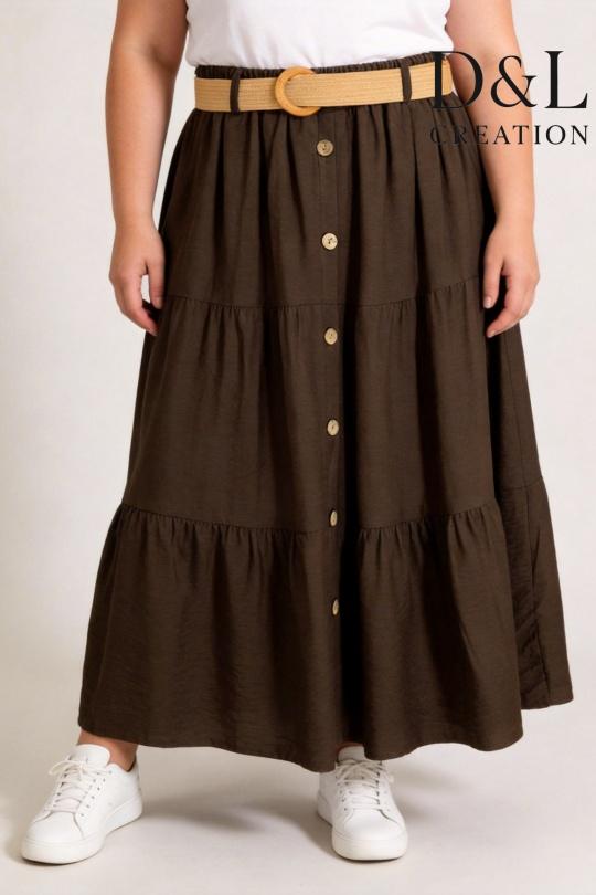 Jupes Femme Kaki D&L CREATION SH25150 Efashion Paris