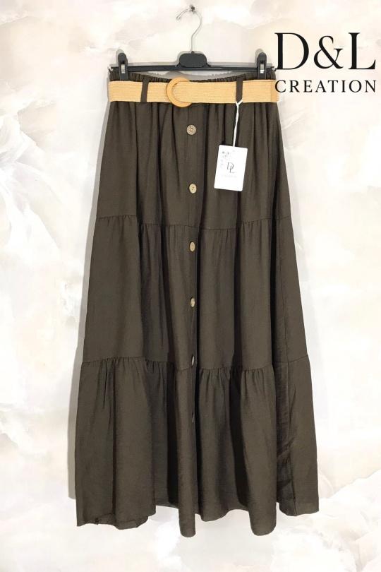 Jupes Femme Kaki D&L CREATION SH25150 Efashion Paris