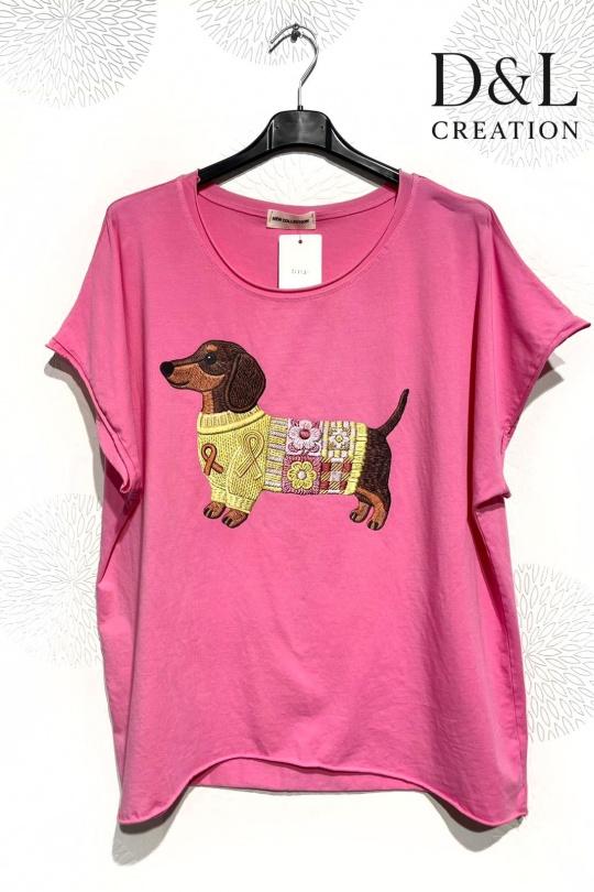 T-shirts Femme FUCHSIA D&L CREATION SY24153 Efashion Paris