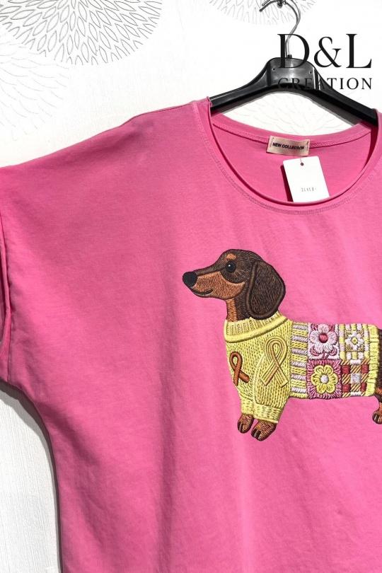 T-shirts Femme FUCHSIA D&L CREATION SY24153 Efashion Paris