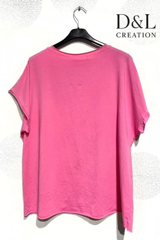 T-shirts Femme FUCHSIA D&L CREATION SY24153 Efashion Paris