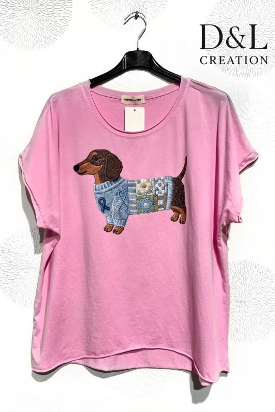 T-shirts Femme FUCHSIA D&L CREATION SY24153 Efashion Paris