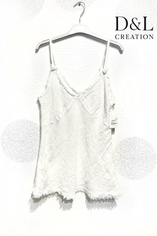 Tops Femme Blanc D&L CREATION L25608 Efashion Paris