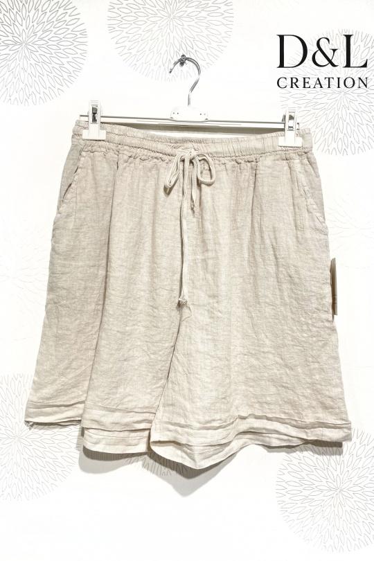 Shorts Femme Blanc D&L CREATION L20330 Efashion Paris