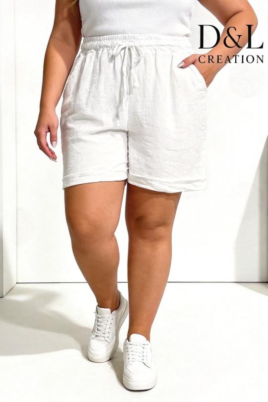 Shorts Femme Blanc D&L CREATION L20330 Efashion Paris