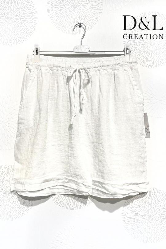 Shorts Femme Blanc D&L CREATION L20330 Efashion Paris
