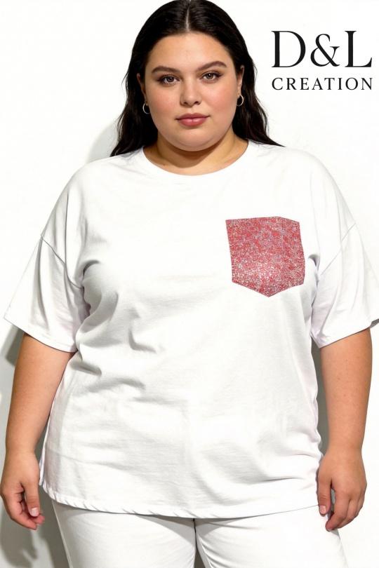 T-shirts Femme Gris D&L CREATION MC25250 Efashion Paris