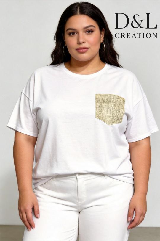 T-shirts Femme Gris D&L CREATION MC25250 Efashion Paris