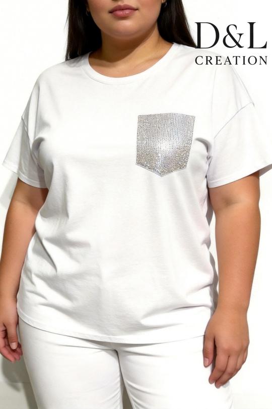 T-shirts Femme Gris D&L CREATION MC25250 Efashion Paris