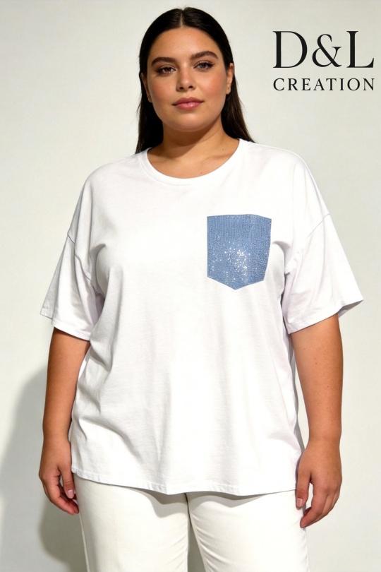 T-shirts Femme Gris D&L CREATION MC25250 Efashion Paris