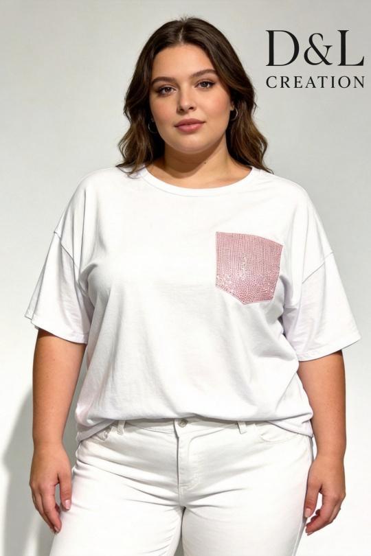 T-shirts Femme Gris D&L CREATION MC25250 Efashion Paris