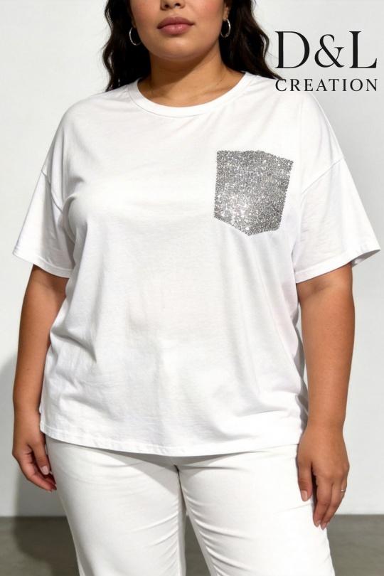 T-shirts Femme Gris D&L CREATION MC25250 Efashion Paris