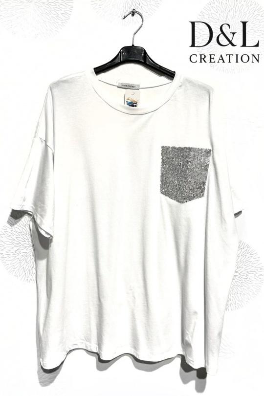T-shirts Femme Gris D&L CREATION MC25250 Efashion Paris