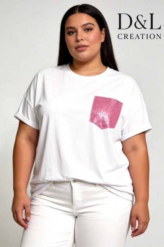 T-shirts Femme Gris D&L CREATION MC25250 Efashion Paris