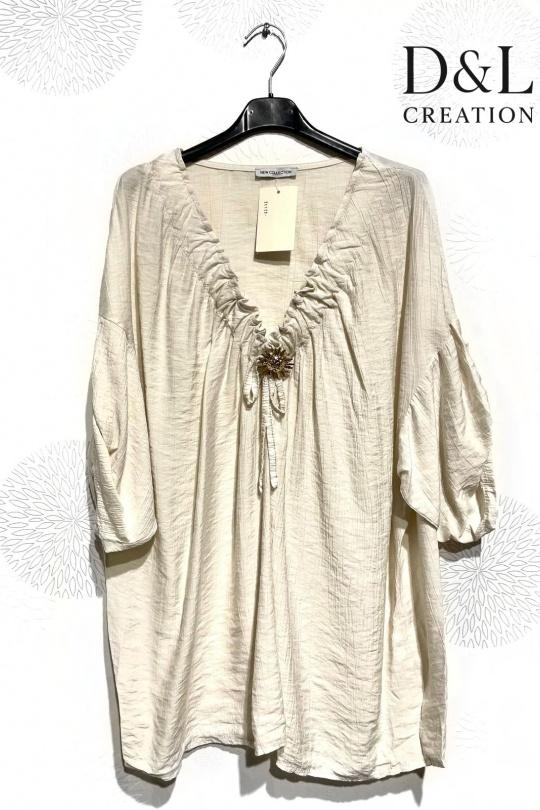 Tuniques Femme Kaki D&L CREATION ML26122 Efashion Paris