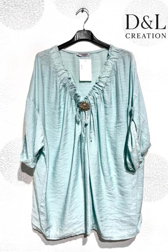 Tuniques Femme Kaki D&L CREATION ML26122 Efashion Paris