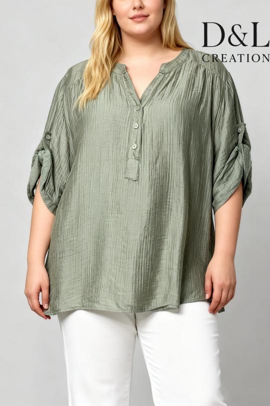 Tuniques Femme Kaki D&L CREATION ML26136 Efashion Paris
