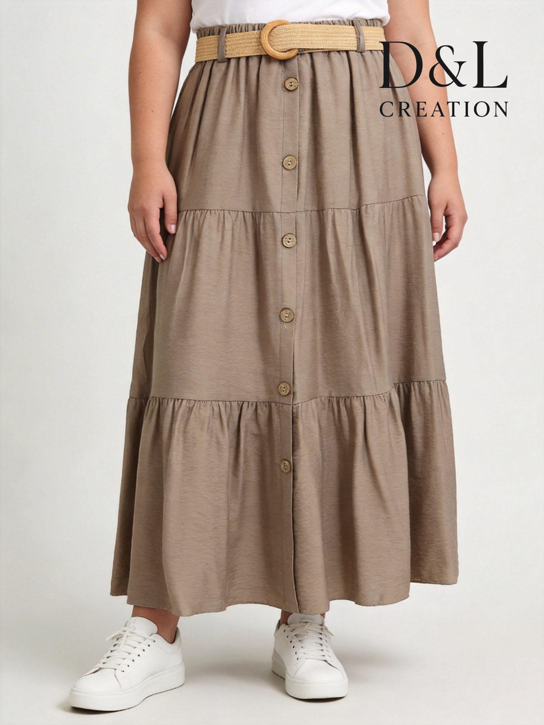 Jupes Femme Kaki D&L CREATION SH25150 #c Efashion Paris