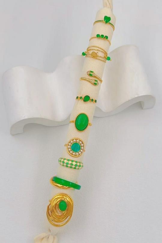 Rings Accessories Green ELLA ELLA LBA273 Efashion Paris