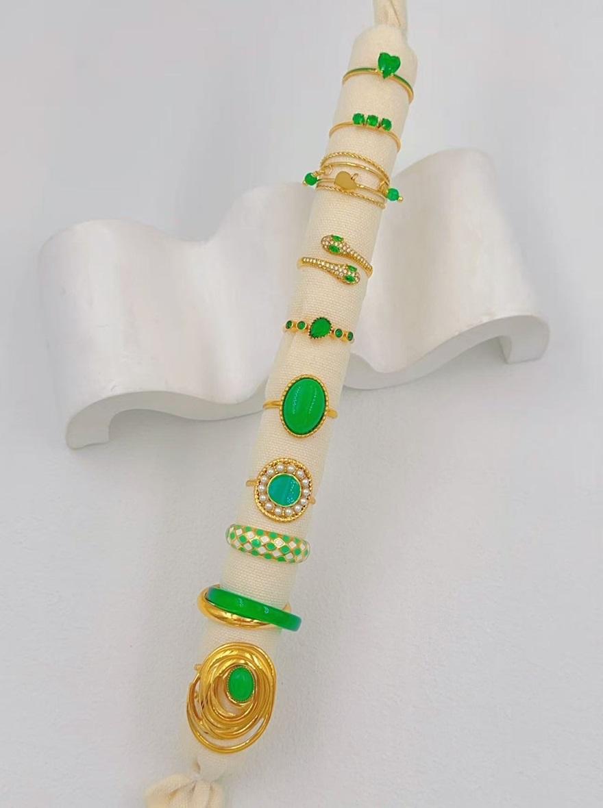 Rings Accessories Green ELLA ELLA LBA273 #c Efashion Paris