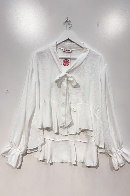 Gilets Femme Blanc SEE MODERN NT-5830 Efashion Paris