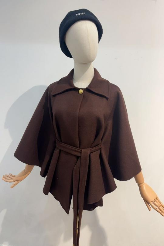 Capas y ponchos Mujer Chocolate SEE MODERN PONCHO-BELLA Efashion Paris
