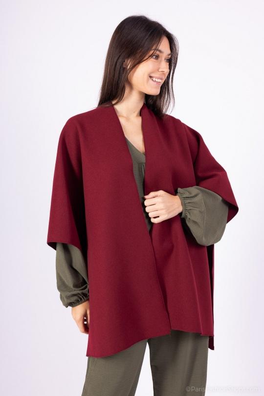 Capas y ponchos Mujer Burgundy SEE MODERN PONCHO ROSA Efashion Paris