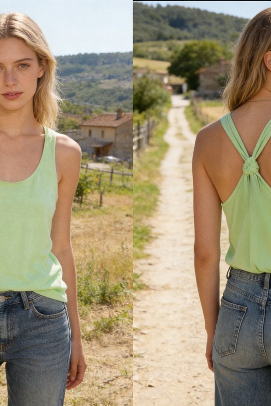 Débardeurs Femme Vert clair D&Z FASHION DZ-8840 Efashion Paris