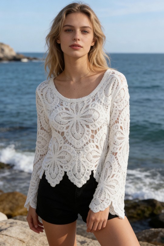 Tops Femme Blanc D&Z FASHION DZ-7317 Efashion Paris