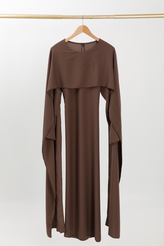 Abaya Femme Marron Y. LONG 2602 Efashion Paris