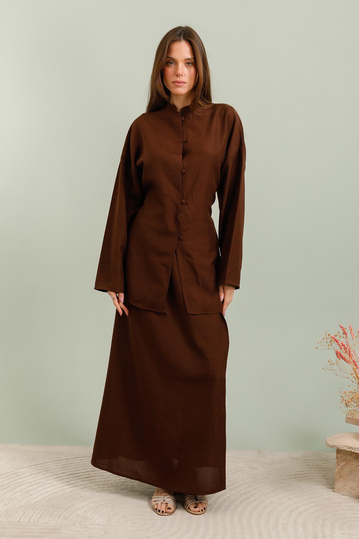 Conjuntos Mujer Brown Y. LONG 2518 #c Efashion Paris