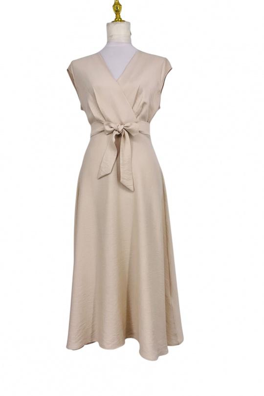 Midi dresses Women Beige SWEET & EXCELLENT 300211 Efashion Paris