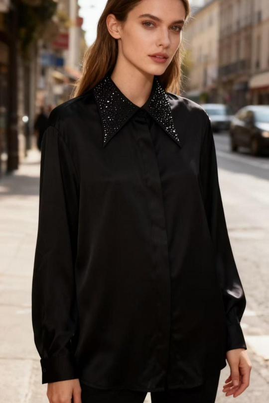 Shirts Women Black SWEET & EXCELLENT 116103 Efashion Paris