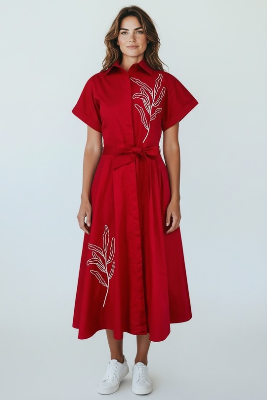 Midi dresses Women Red SWEET & EXCELLENT 114001 Efashion Paris