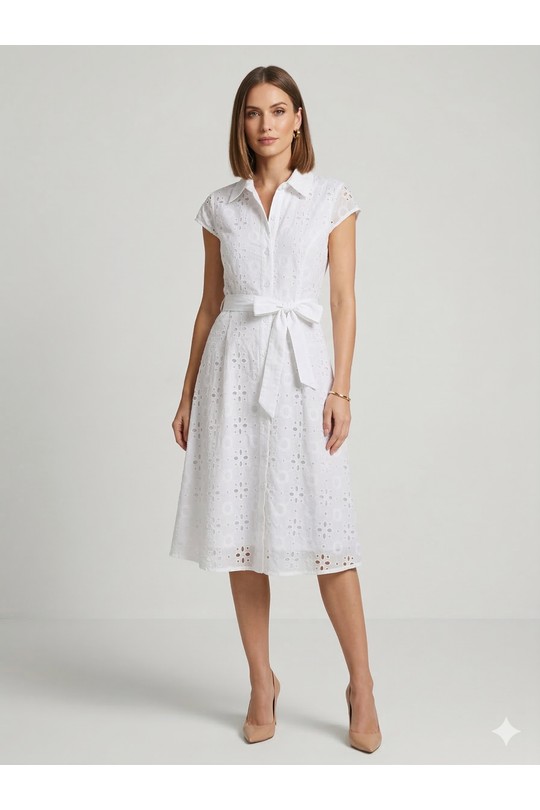 Robes mi-longues Femme Blanc SWEET & EXCELLENT 335052 Efashion Paris