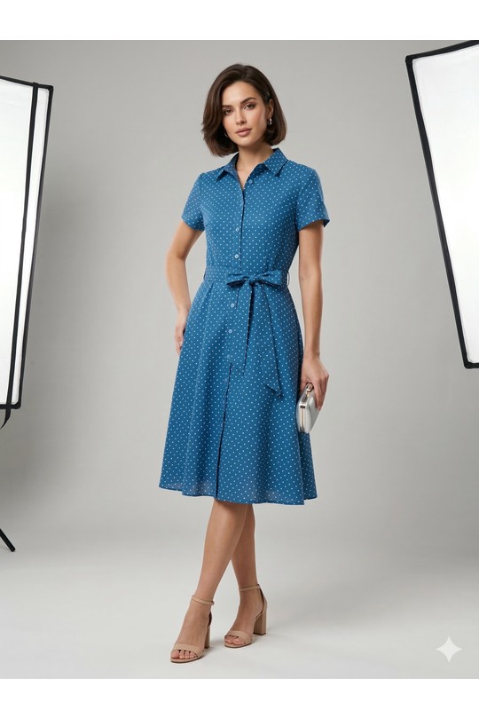 Robes mi-longues Femme Bleu SWEET & EXCELLENT 115082-2 Efashion Paris