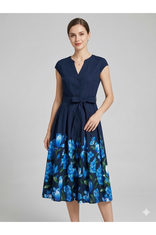 Robes mi-longues Femme Bleu marine SWEET & EXCELLENT 116229 Efashion Paris