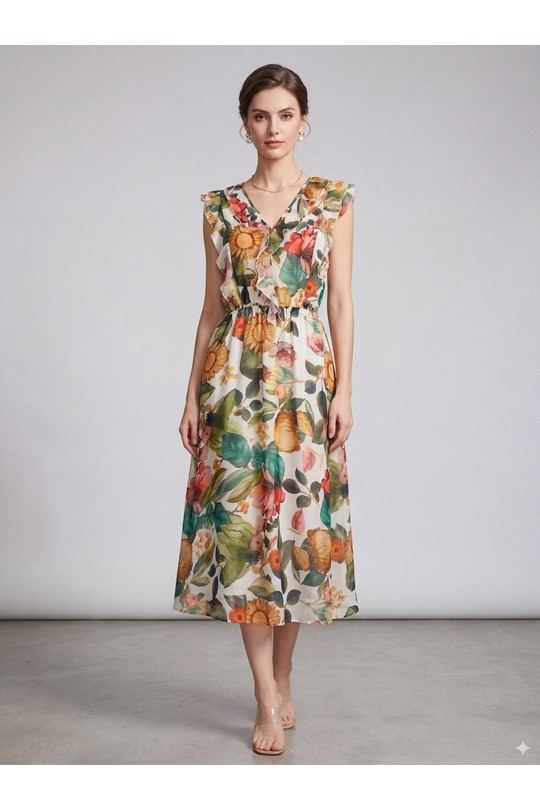 Midi dresses Women Beige SWEET & EXCELLENT 116510 Efashion Paris